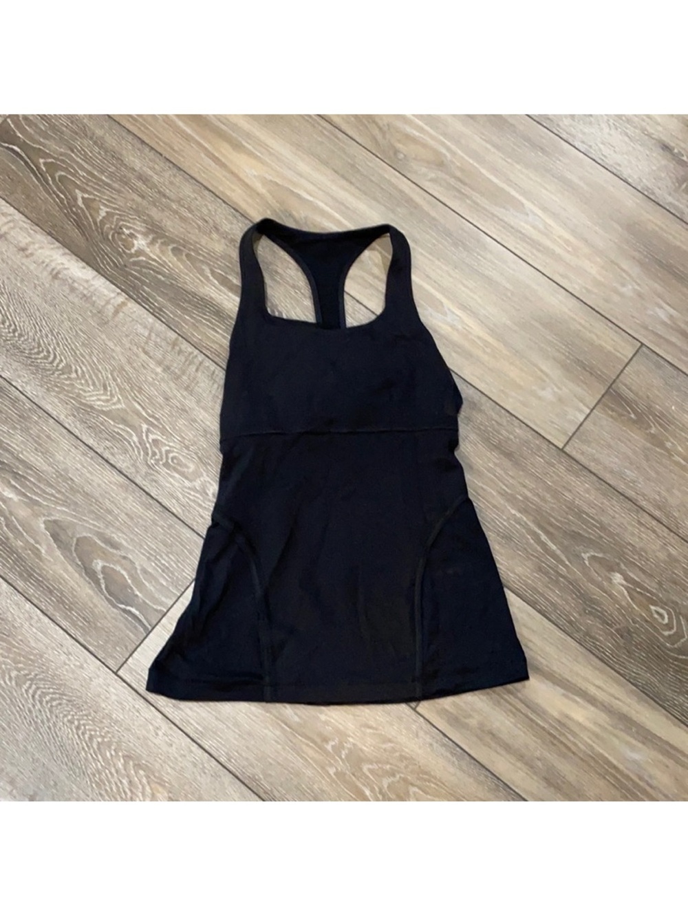 lululemon athletica Black Racerback Tank with Shelf Bra